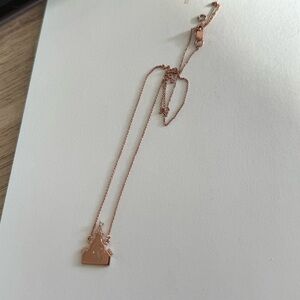 Disney Rose Gold Castle Necklace with initial “B”